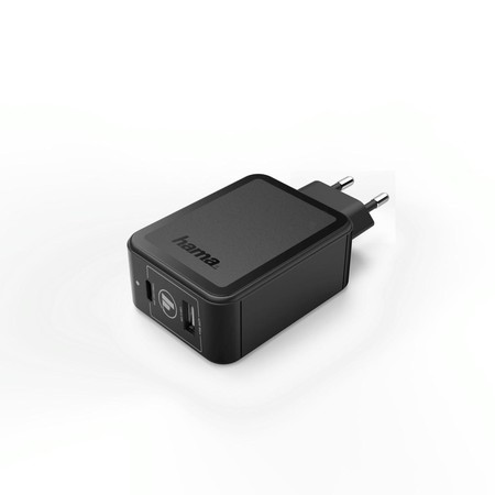 Ladegerät, USB-C, Power Delivery (PD)/Qualcomm® + USB-A, 42W, Schwarz