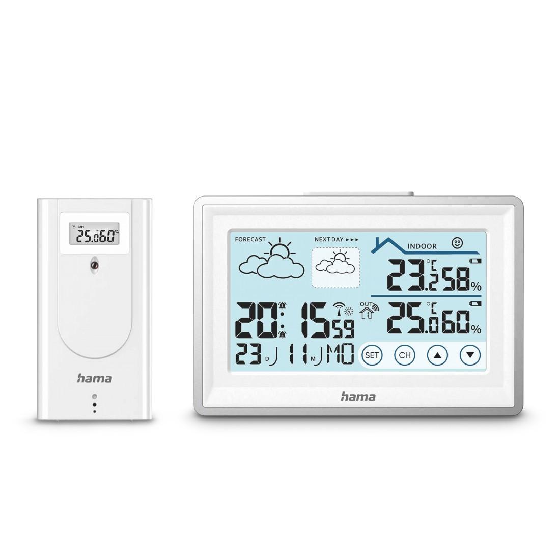 Wetterstation "Bahamas", mit Außensensor, Funk, Wecker, Raumklima, Weiß (00222228)