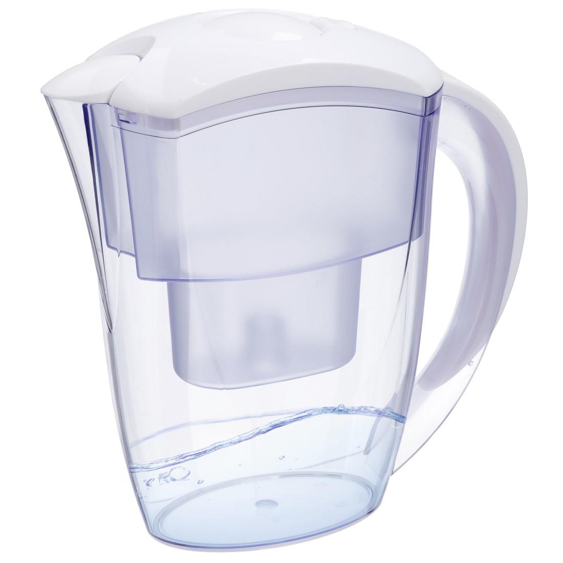 Wasserfilterkanne mit 1 Filterkartusche, 2,4 l, Weiß (00111251)