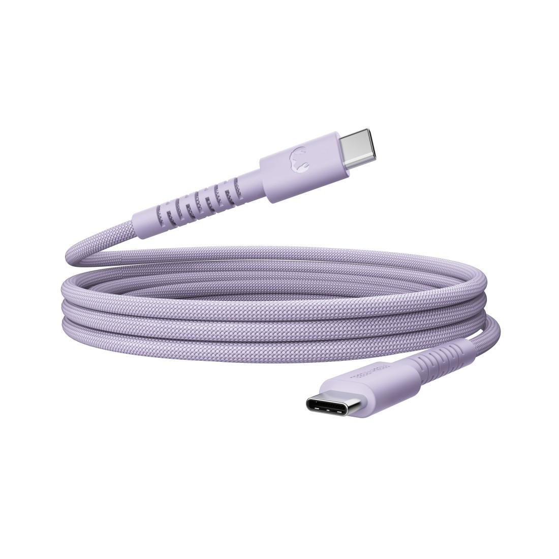 USB-C zu USB-C silikon geflochtenes Kabel "FlexWave" 2m, 100W Dreamy Lilac (00231897)