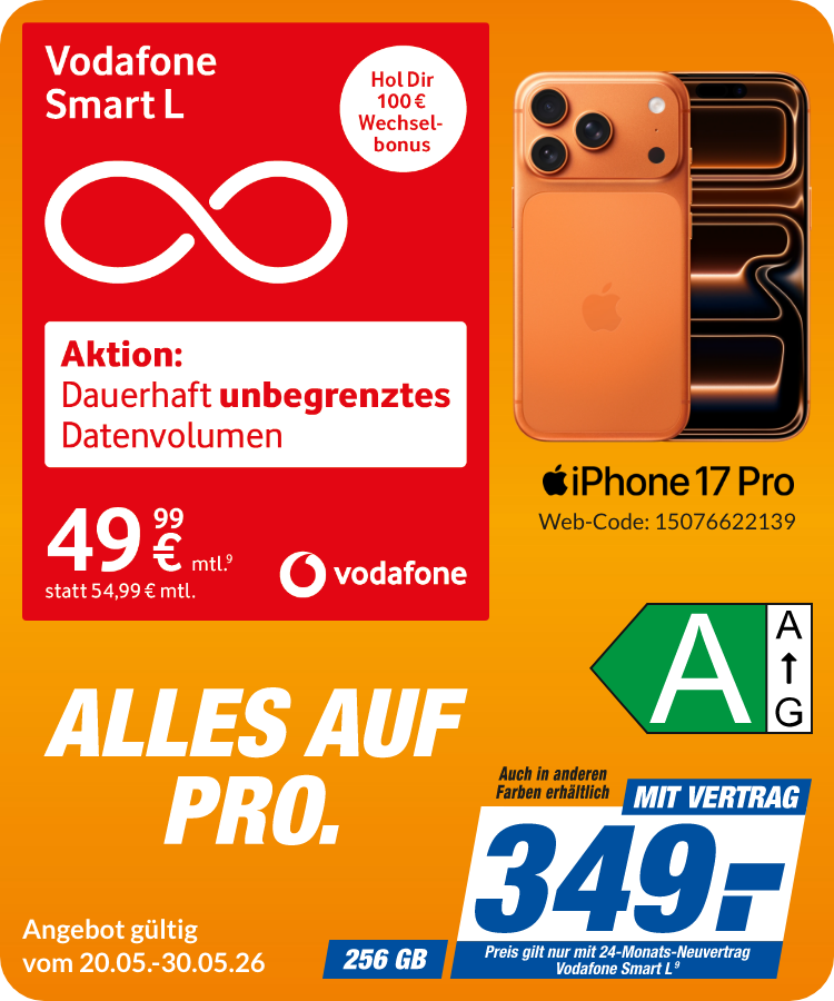 Apple iPhone 17 Pro mit Smart L für 349€!
