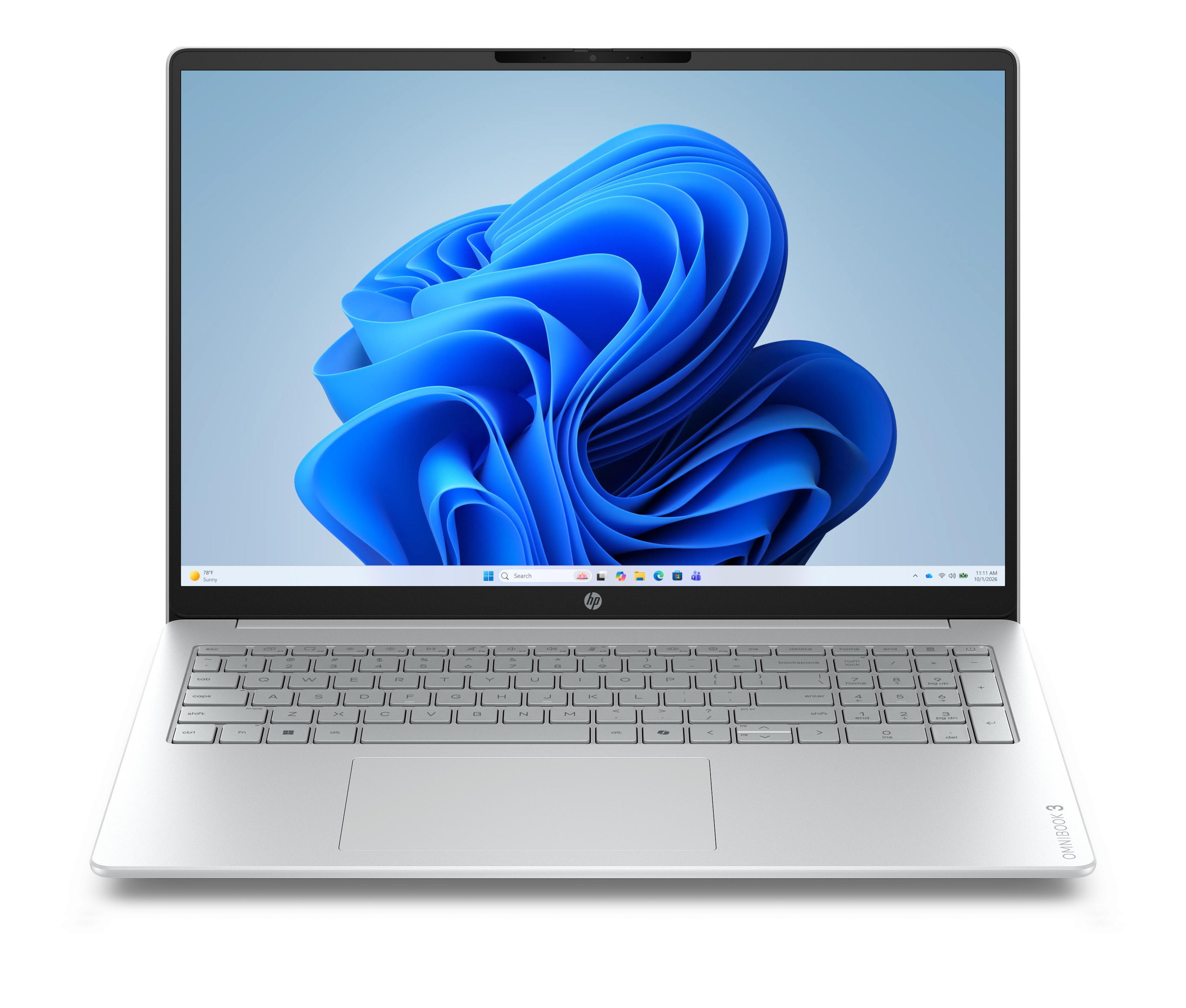 Omnibook 3 16-by0531ng, Silber, 16 Zoll, Full HD, IPS, AMD Ryzen 3 732U, 8 GB, 512 GB, Radeon 610M Notebook