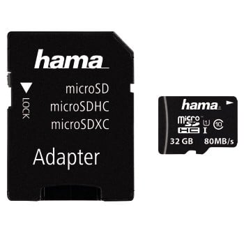 microSDHC 32GB Class 10 UHS-I 80MB/s + Adapter/Mobile (00124139)