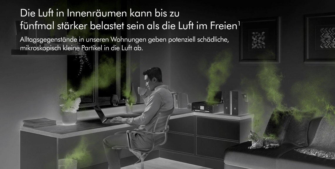 Die Luft in Innenräumen kann bis zu fünfmal stärker belastet sein als die Luft im Freien