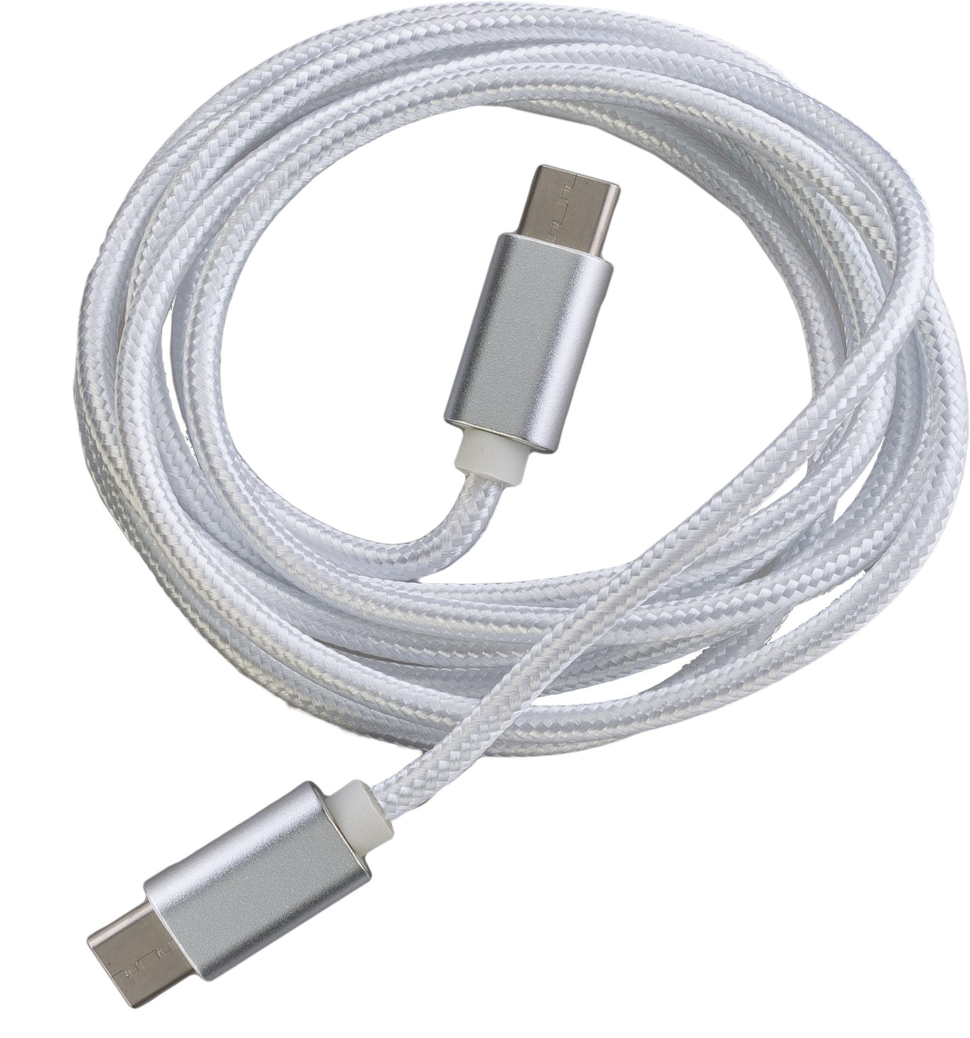 USB-C auf USB-C Kabel FASHION 1,5m Data Cable White Typ-C/ Typ-C mit Sync- und Ladefunktion