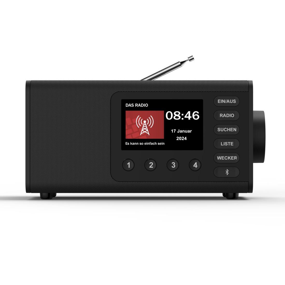 Digitalradio "DR1001BT", FM/DAB/DAB+/Bluetooth® RX, Radiowecker, Schwarz (00054296)