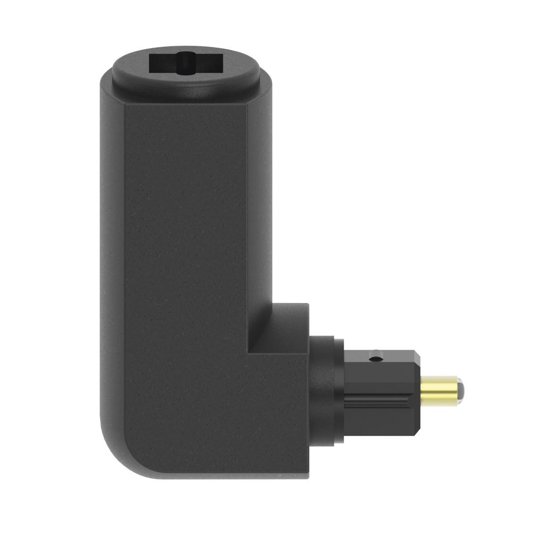 ODT-Adapter, Toslink-Stecker - Toslink-Kupplung, vergoldet, 90° (00205177)