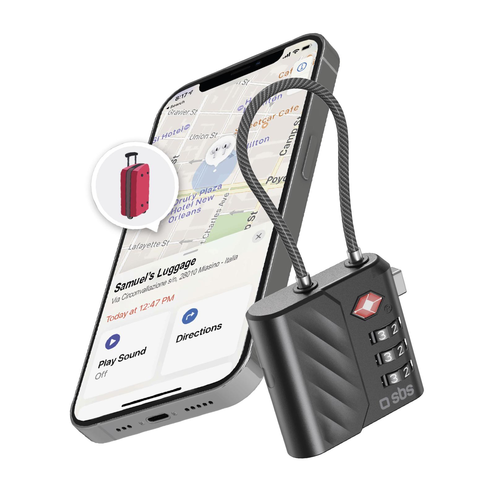 TSA-zugelassenes Schloss mit integriertem Tracker für Koffer und Taschen