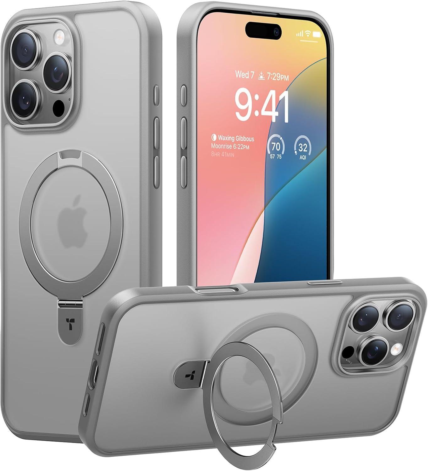 Ostand Series für iPhone 16 Pro Titanium Grey Handyhülle