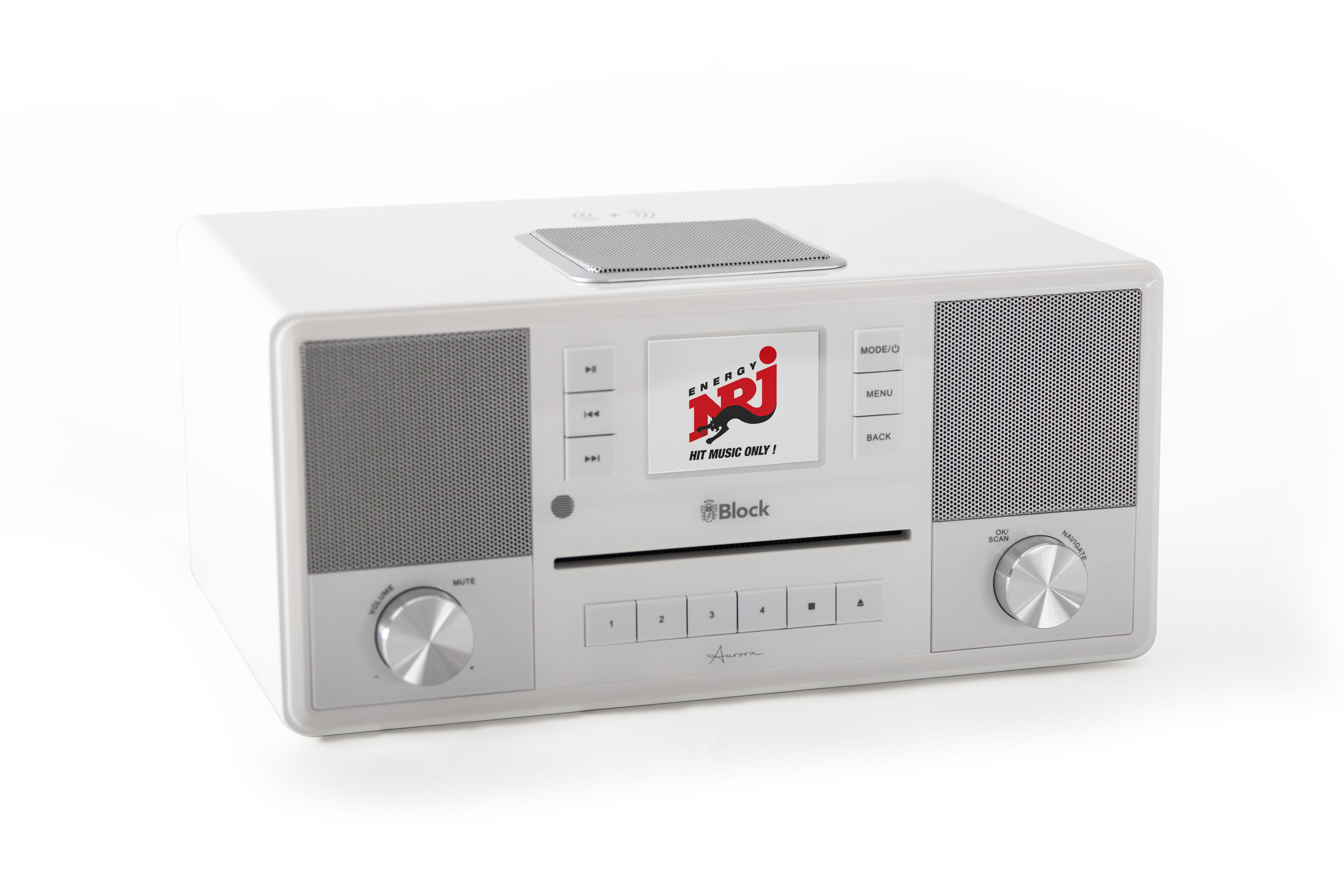 DAB+ Internetradio mit CD-Player AURORA Smartradio Hochglanz-weiß