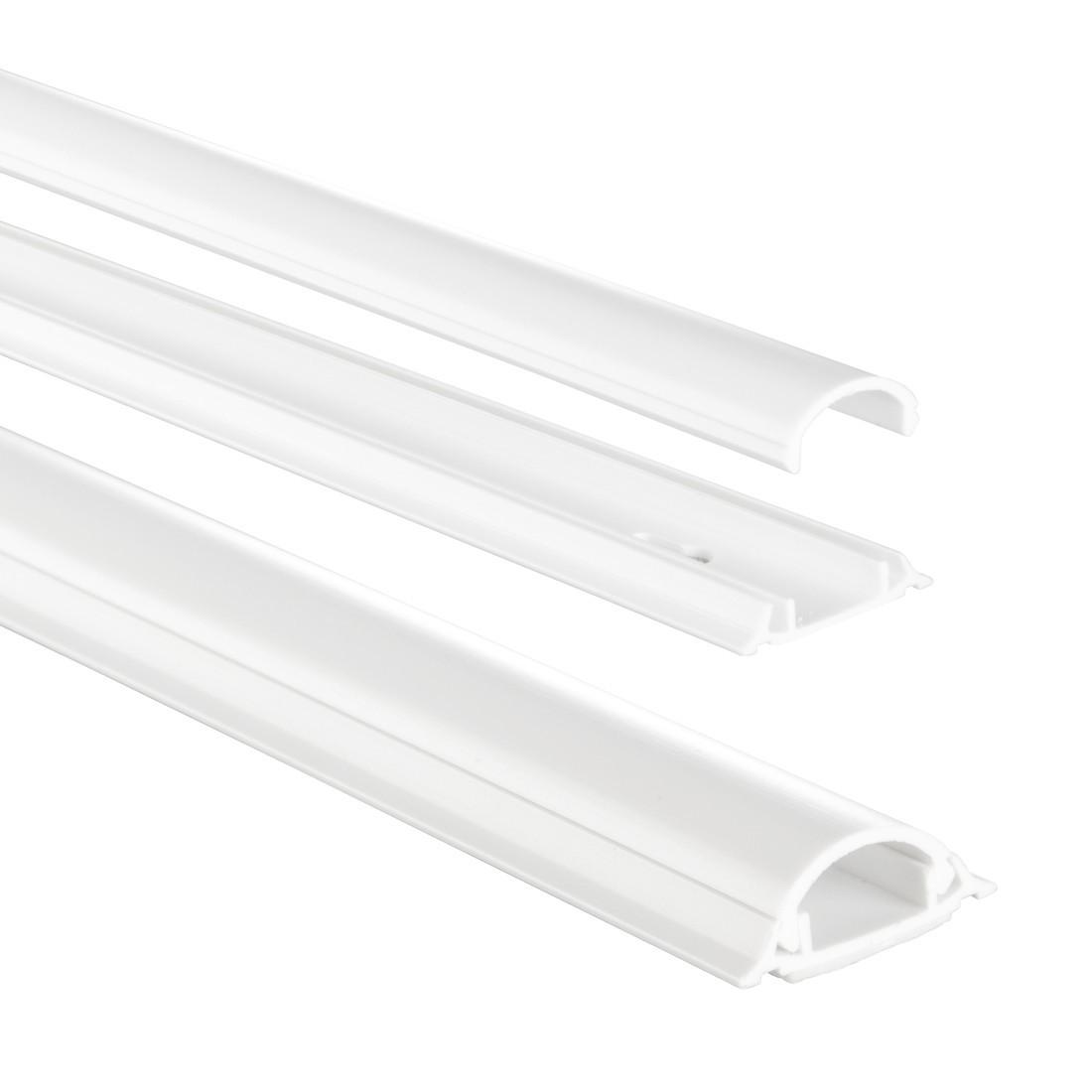 PVC-Kabelkanal, halbrund, selbstklebend, 100/3,5/0,9 cm, Weiß (00020548)