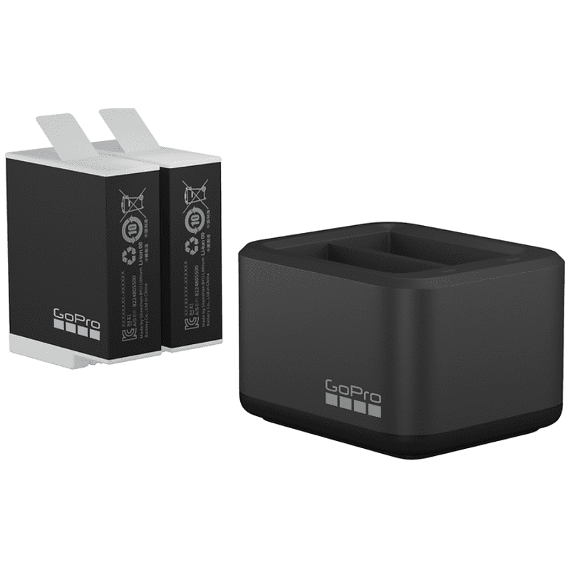 Dual Charger + Ersatzakku-Enduro für HERO9-12 Black