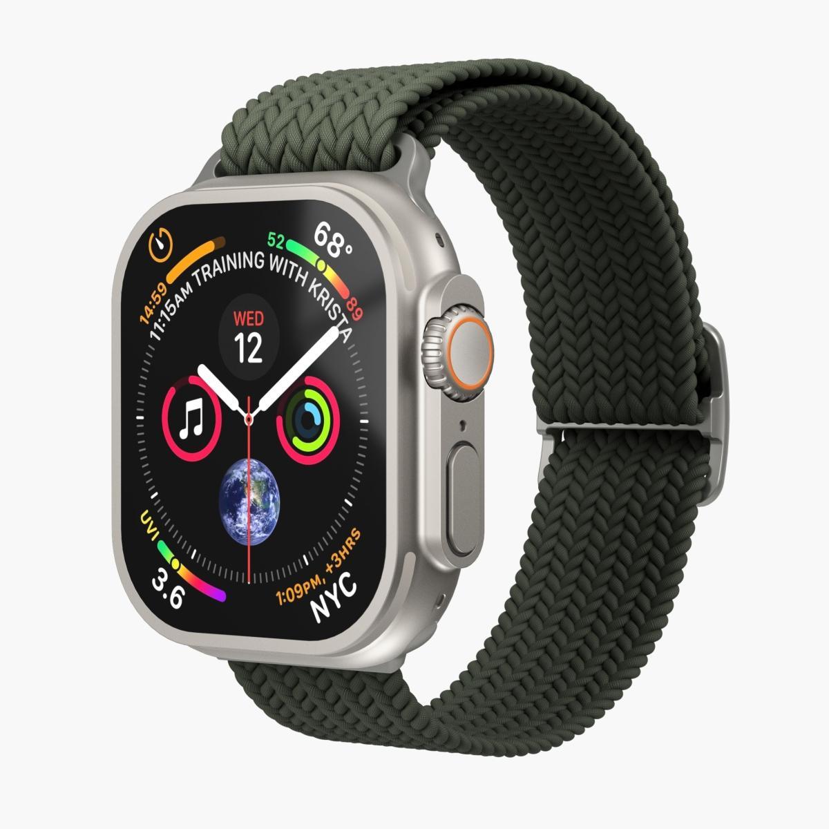 Watch Strap - Woven Loop - Armband für Apple Watch 40 / 41 / 42 mm, Olive Armband
