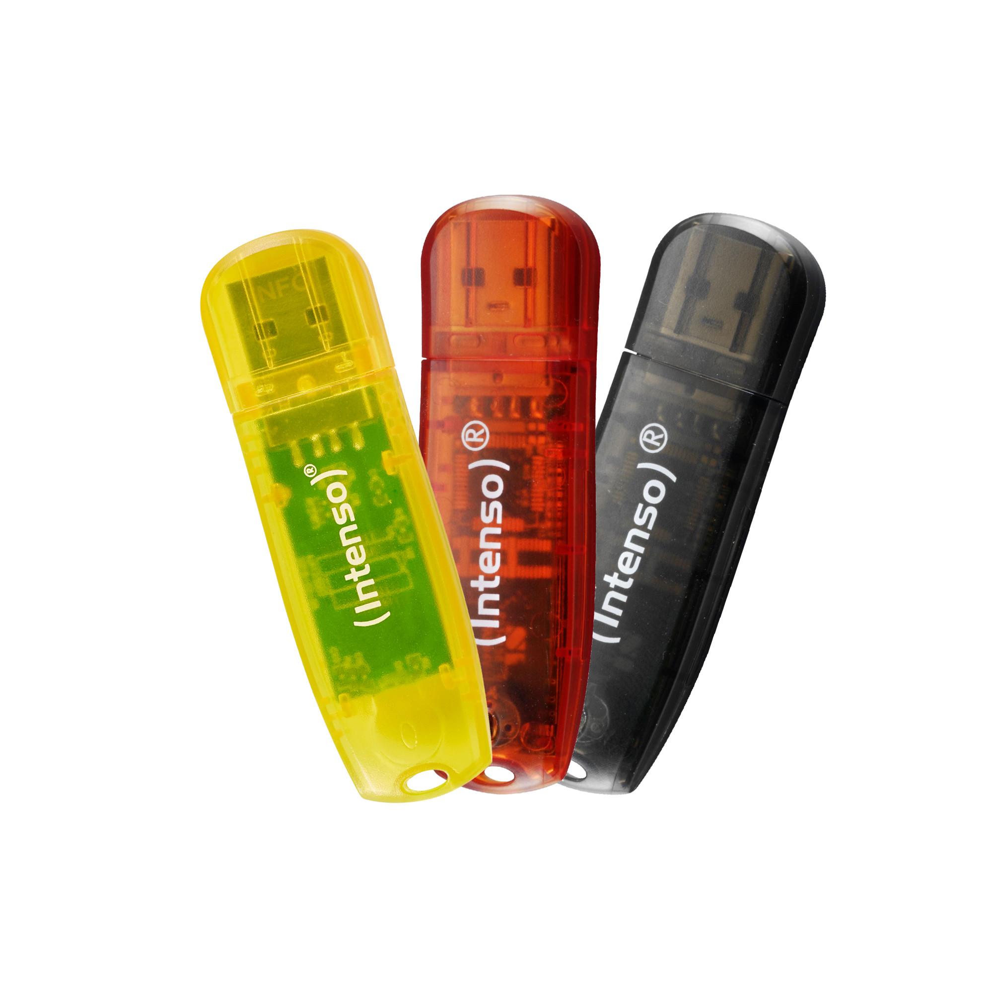 Rainbow Line USB 2.0 32GB 3er gelb/rot/schwarz USB-Stick