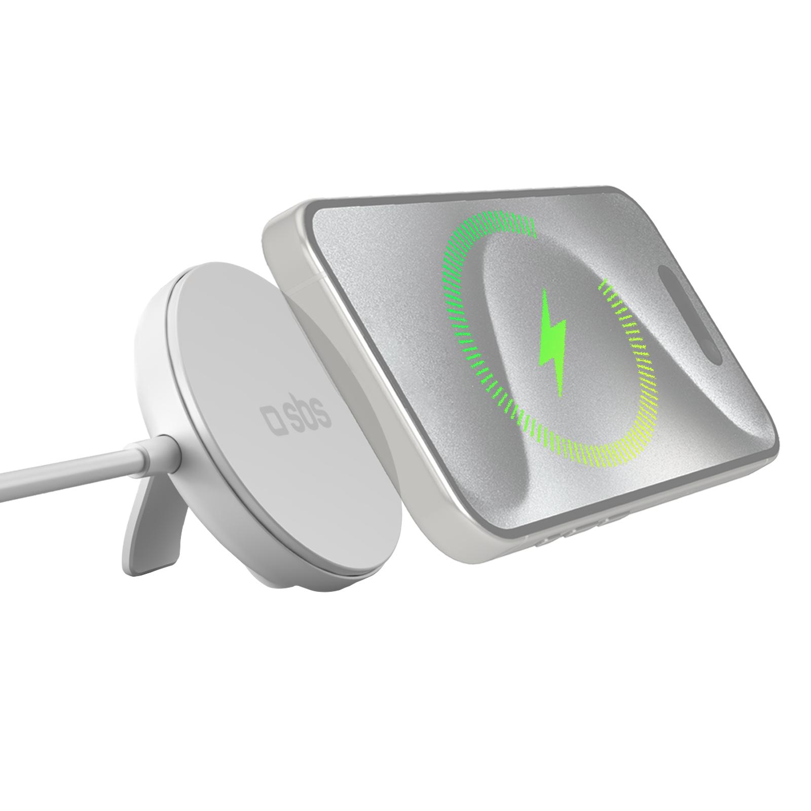 Kabellose Ladestation Qi2, MagSafe-kompatibel mit Standfunktion, Weiß