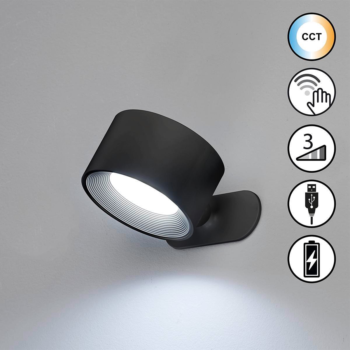 Wandleuchte, Magnet, Magnetics | schwarz matt (830048)