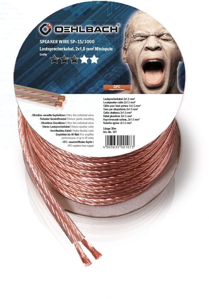 Lautsprecherkabel 2x1,5mm² glasklar 10m SB