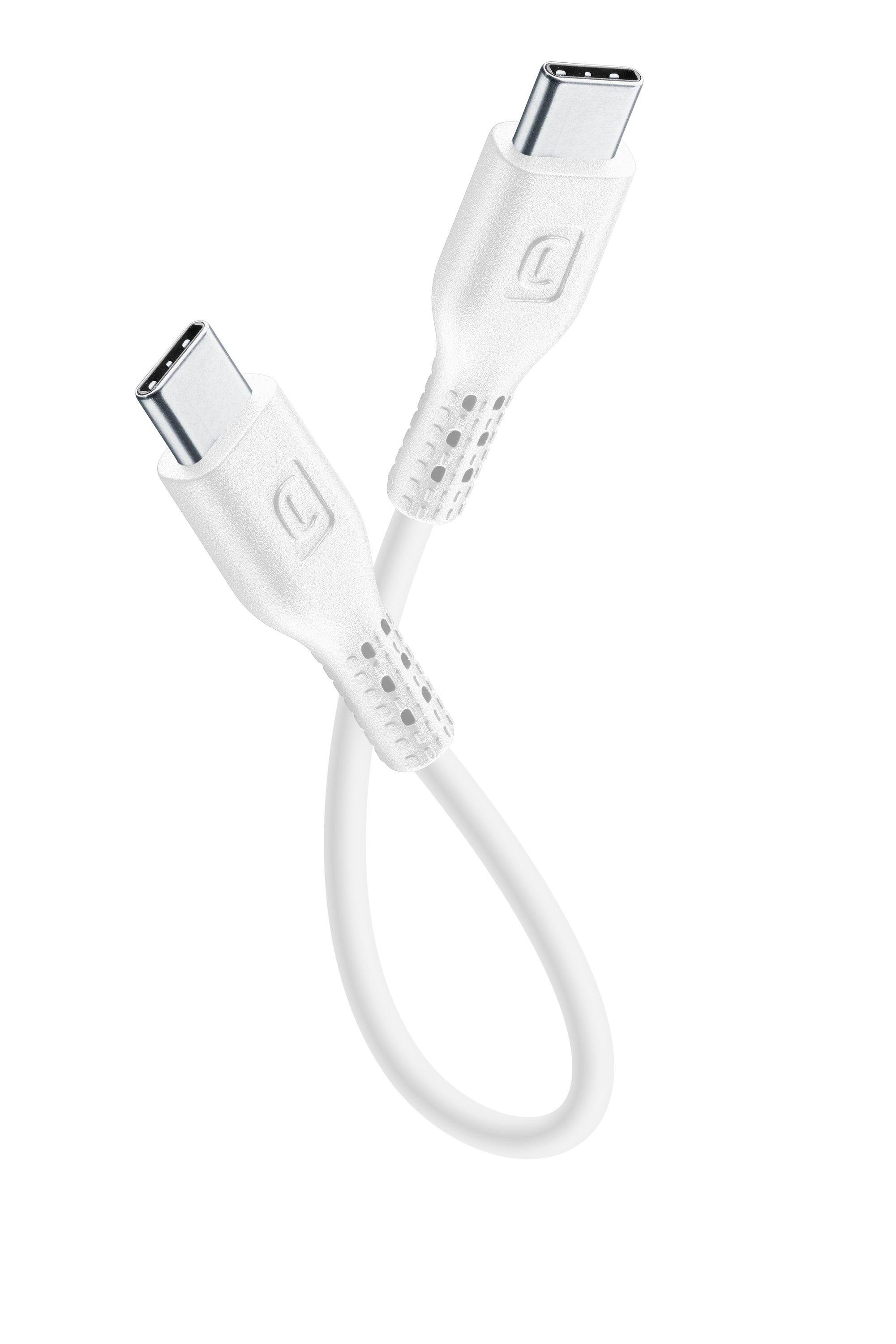Power Data Cable 15 cm USB-C/ USB-C White