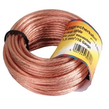 Lautsprecherkabel 2 x 1,5 mm², 10 m, Transparent (00062485)