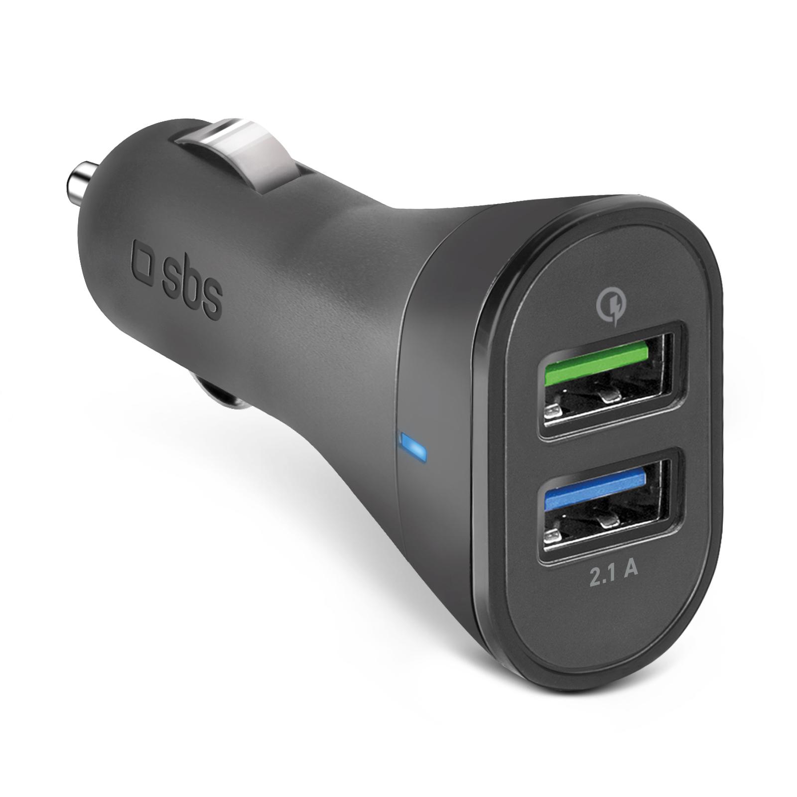 Autoladegerät - Quick Charge, USB-A, 18 W, 2,1 A, Schwarz