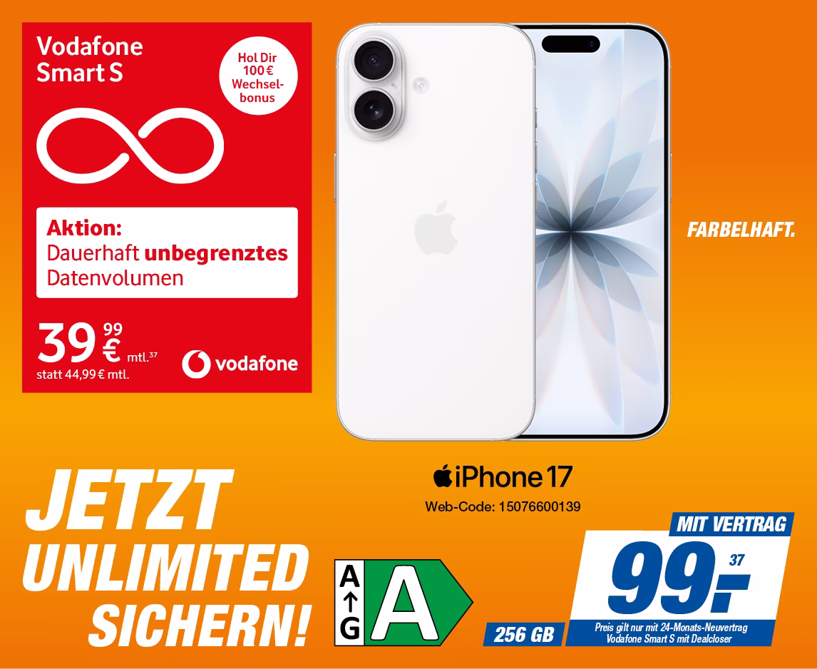 iPhone 17 mit Vodafone Smart S mit Dealcloser