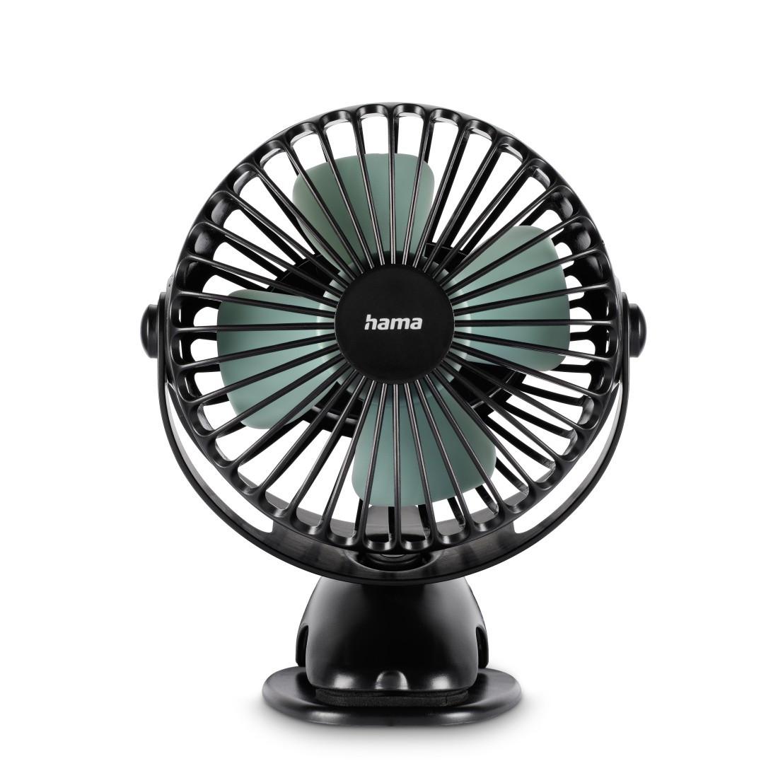 USB-Tischventilator mit Clip, 3 Geschwindigkeitsstufen, Schwarz/Mintgrün (00012373)