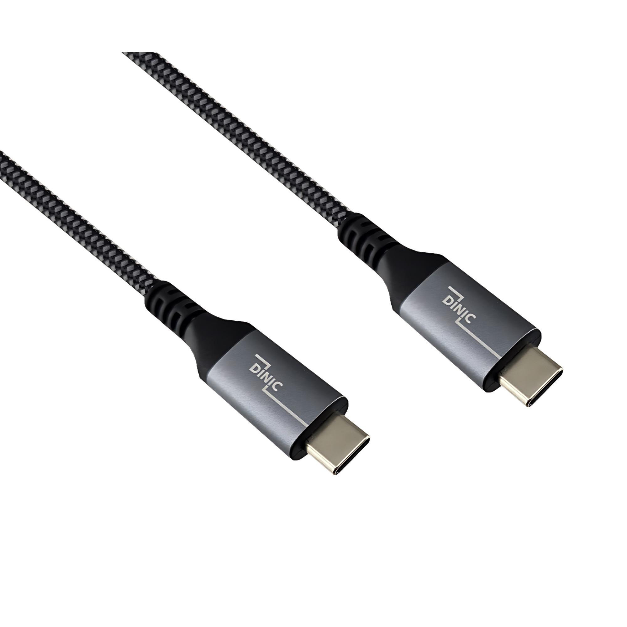 USB-C 4.0 Daten u. Ladekabel, 1m, Typ C auf C, PD 240W, 40Gbps, Alu Stecker, Nylon Kabel, Schwarz