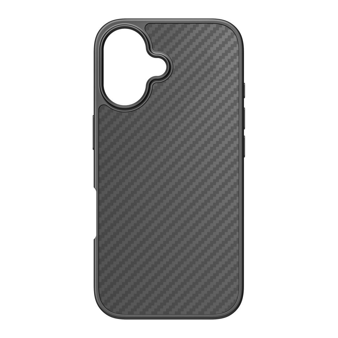Cover "Robust Carbon" für Apple iPhone 16, Schwarz (00228081)