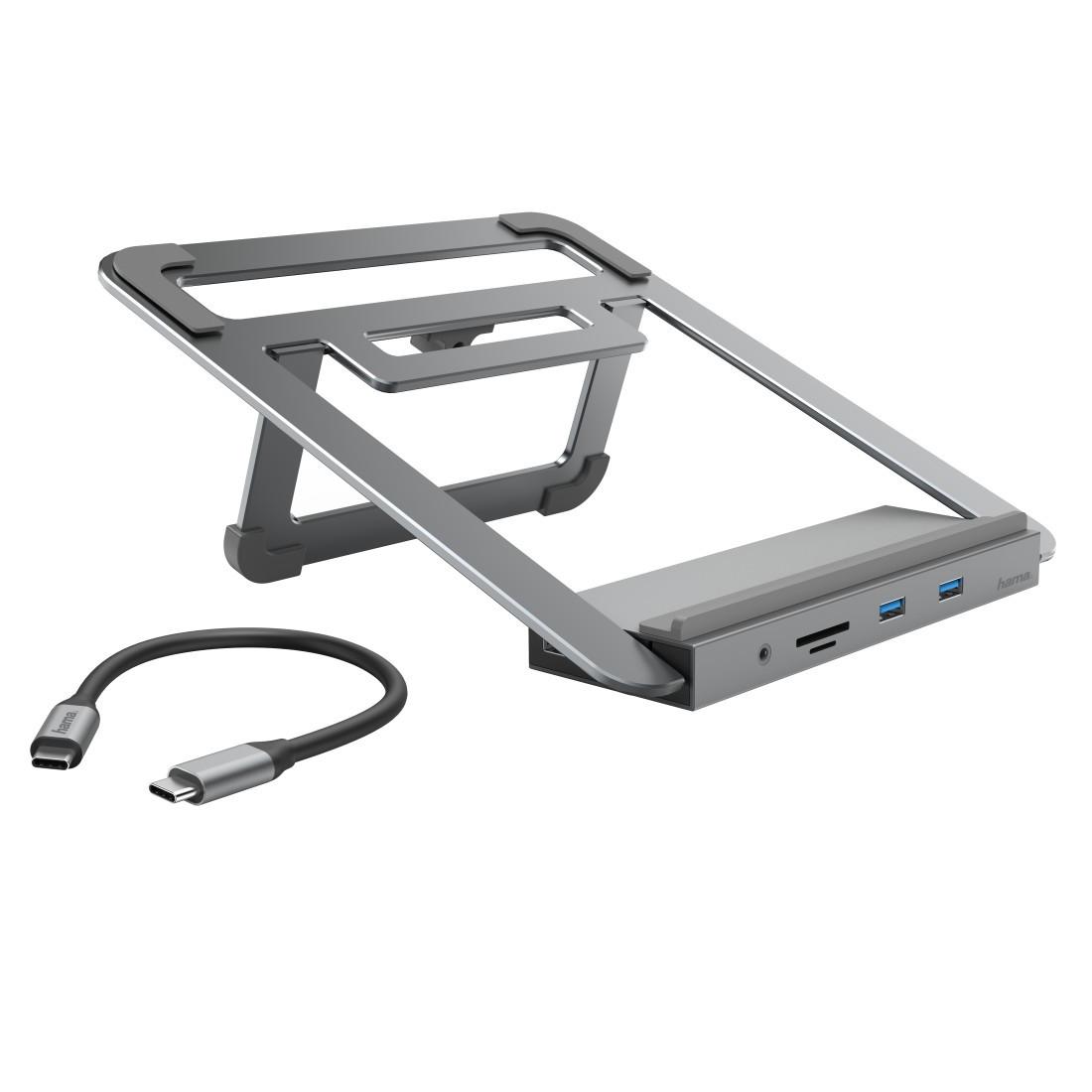 USB-C-Docking-Station mit Notebook-Stand, 12 Ports (00200106)