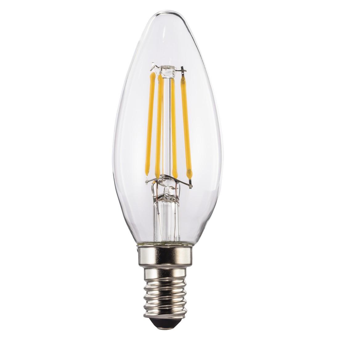 LED-Filament, E14, 470lm ersetzt 40W, Kerzenlampe, Warmweiß, Klar (00112823)