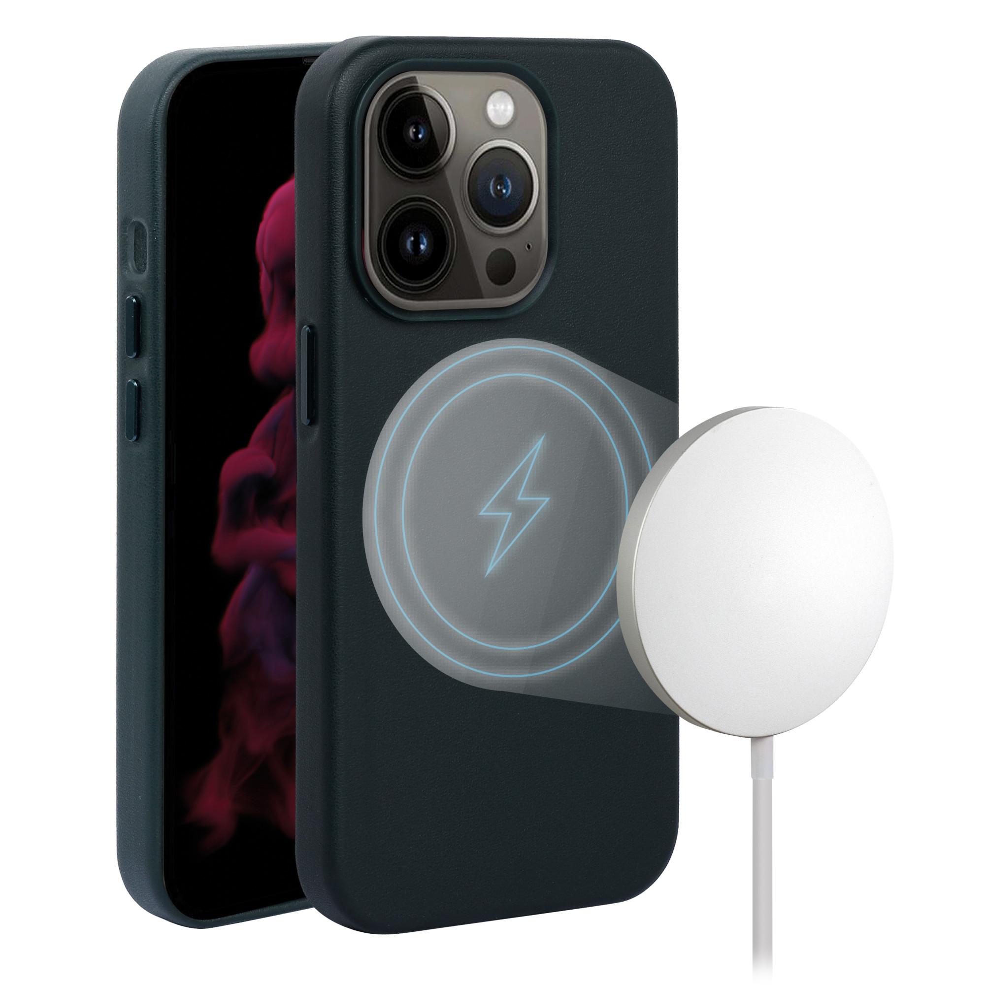 Mag Classic Cover, Magnetic Wireless Charging Support für iPhone 14 Pro, grün (63463) Handyhülle