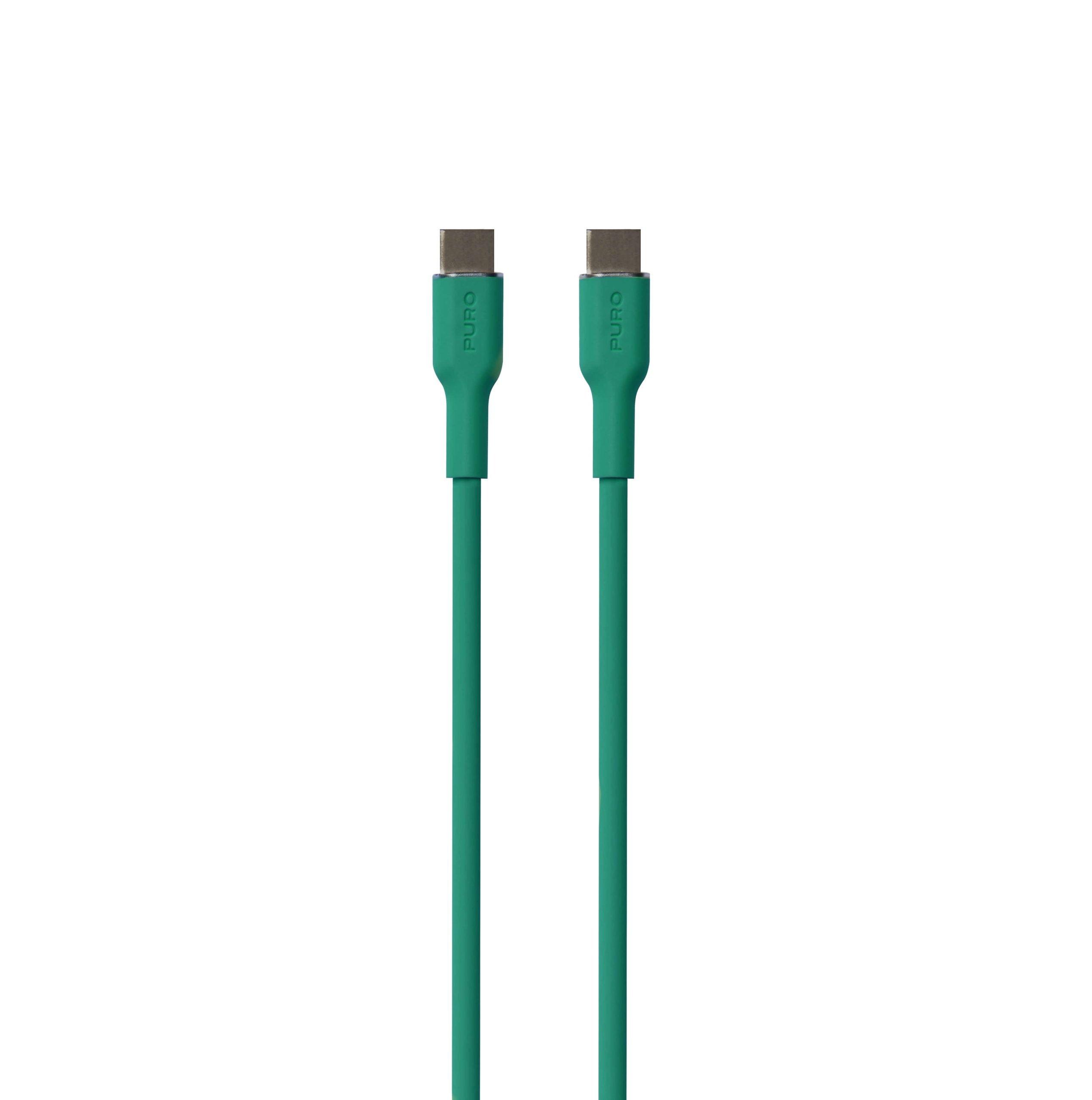 Power And Data Sync SOFT Cable From USB-C To USB-C 1,5m, Jade