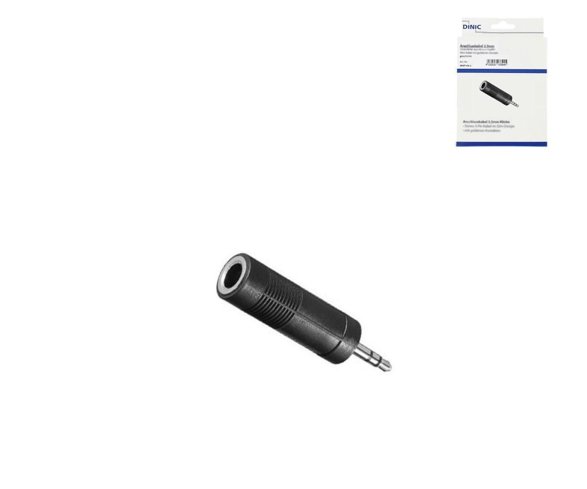 Audioadapter 3,5mm Stereo Stecker auf 6,35mm Buchse, schwarz