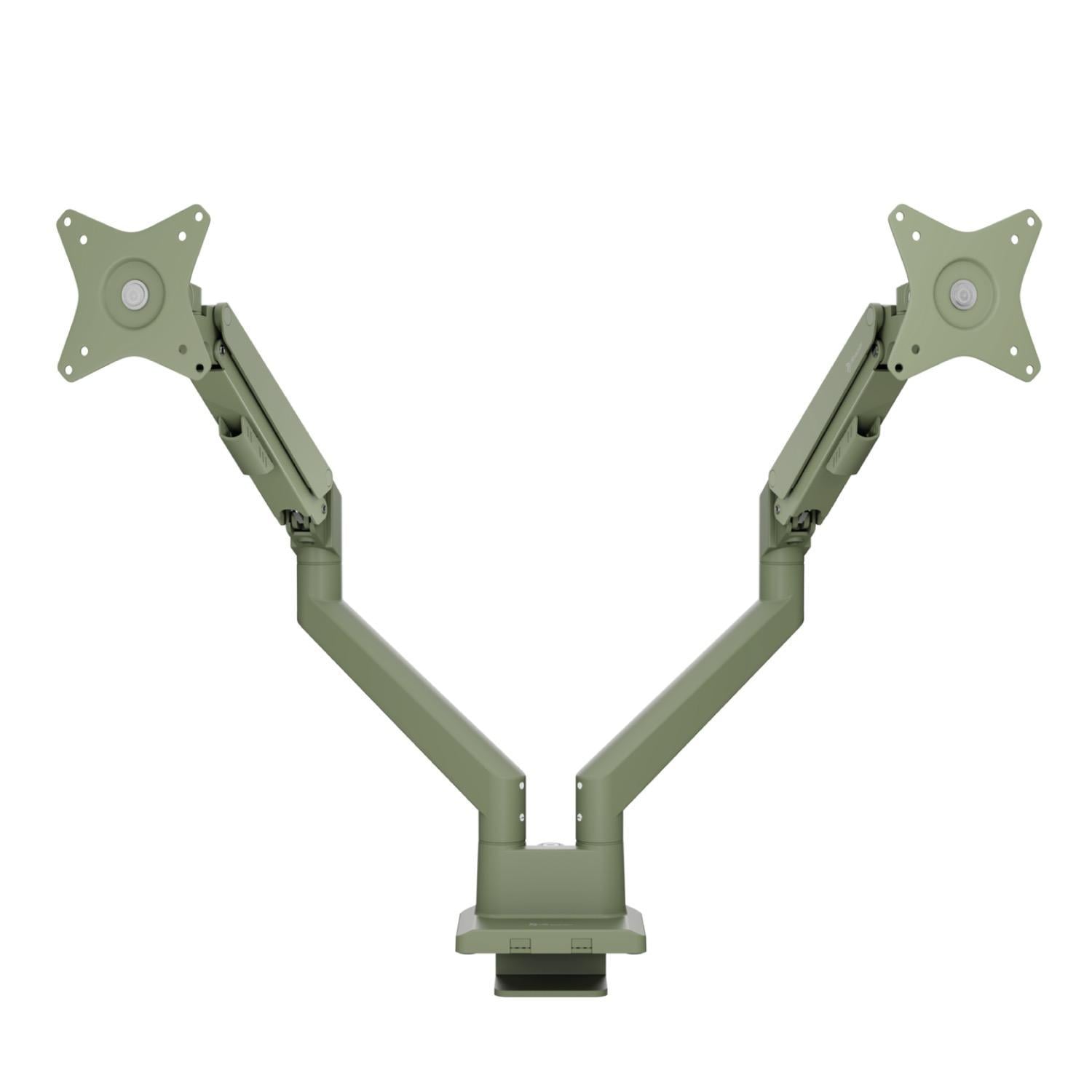 Alzare Neo Duo Doppelter Gasfeder-Monitorarm, Waldgrün