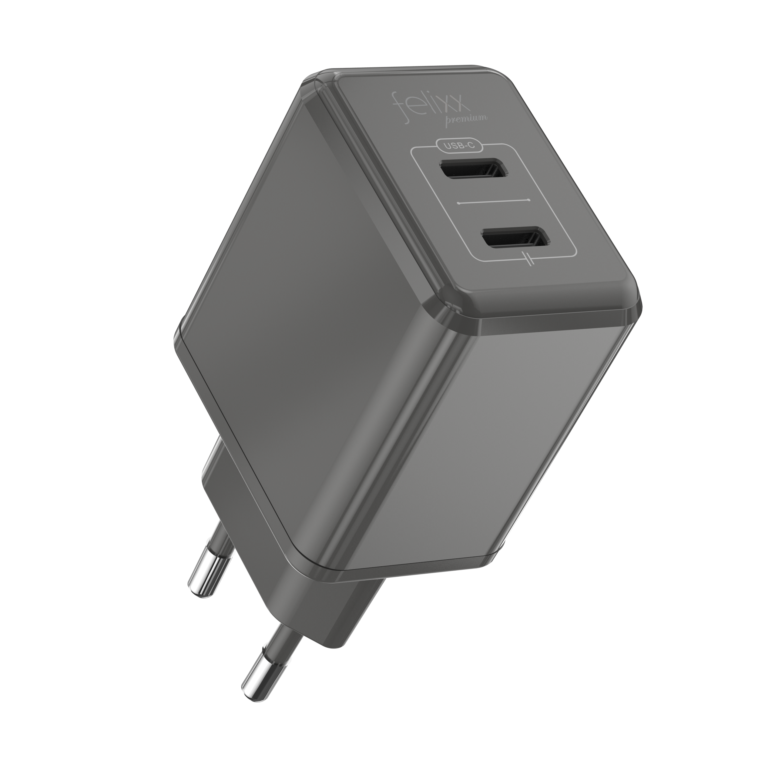 Premium 30W Schnelllader mit Power Delivery (PD) 2 Ports - Space Grey