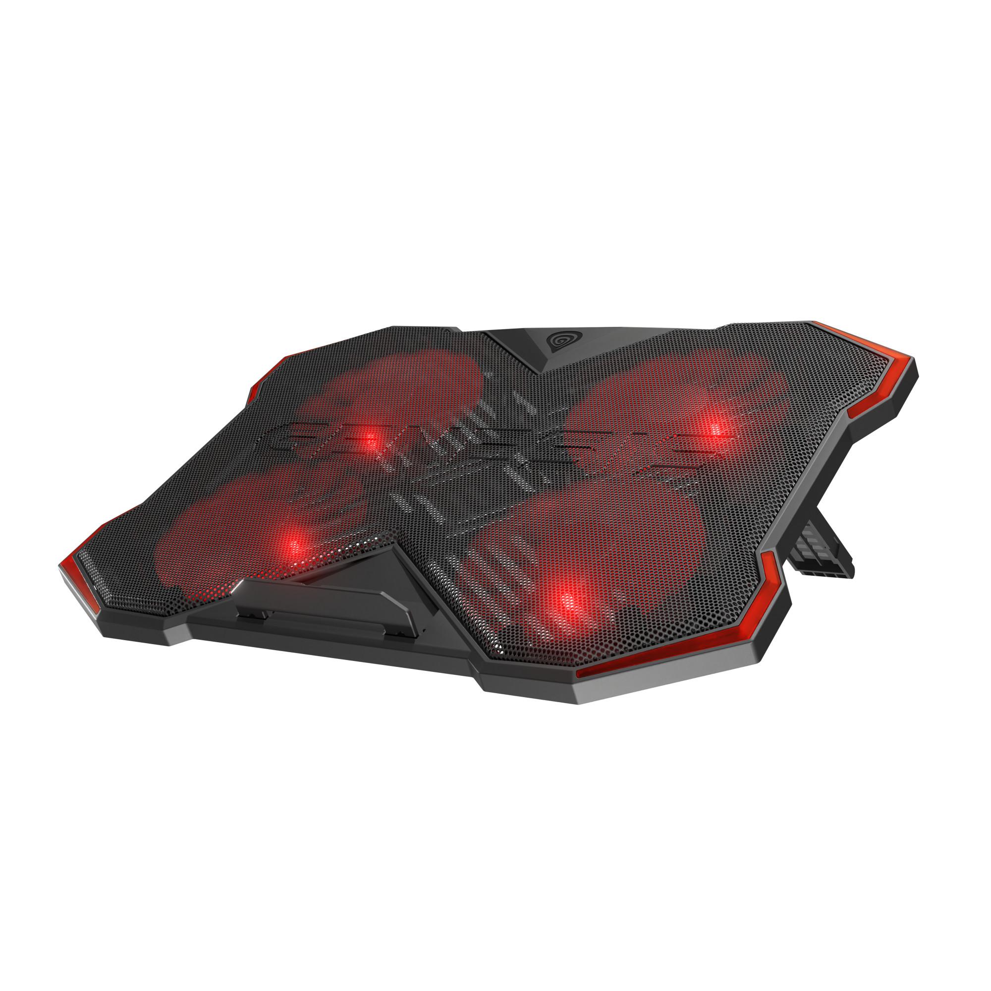 Oxid 260 Laptop-Kühlpad, 17,3 Zoll, Schwarz/Rot