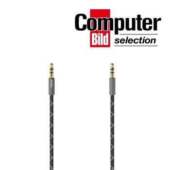 Audio-Kabel, 3,5-mm-Klinken-St. - St., Stereo, Metall, vergoldet, 0,75 m (00205129)