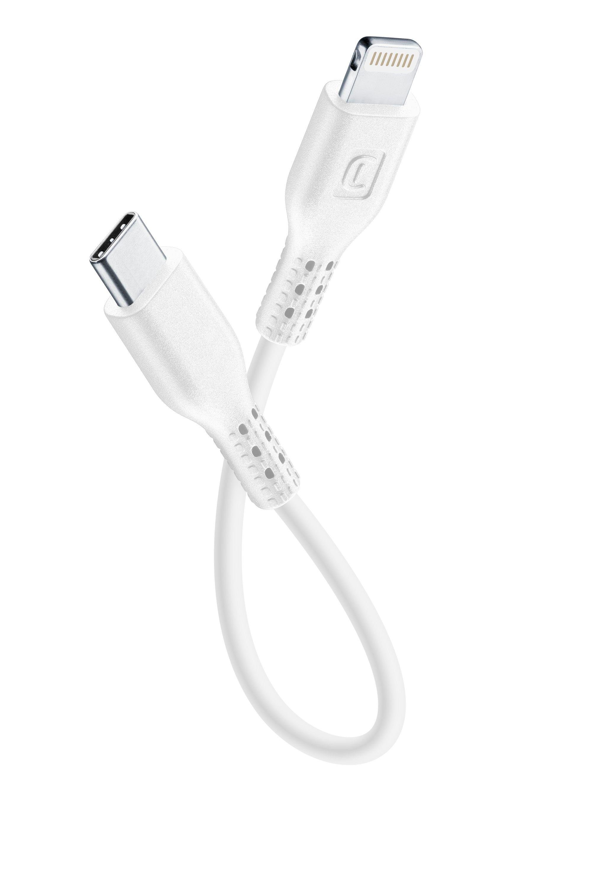 Power Data Cable 15 cm USB Typ-C/ Lightning White (60291)