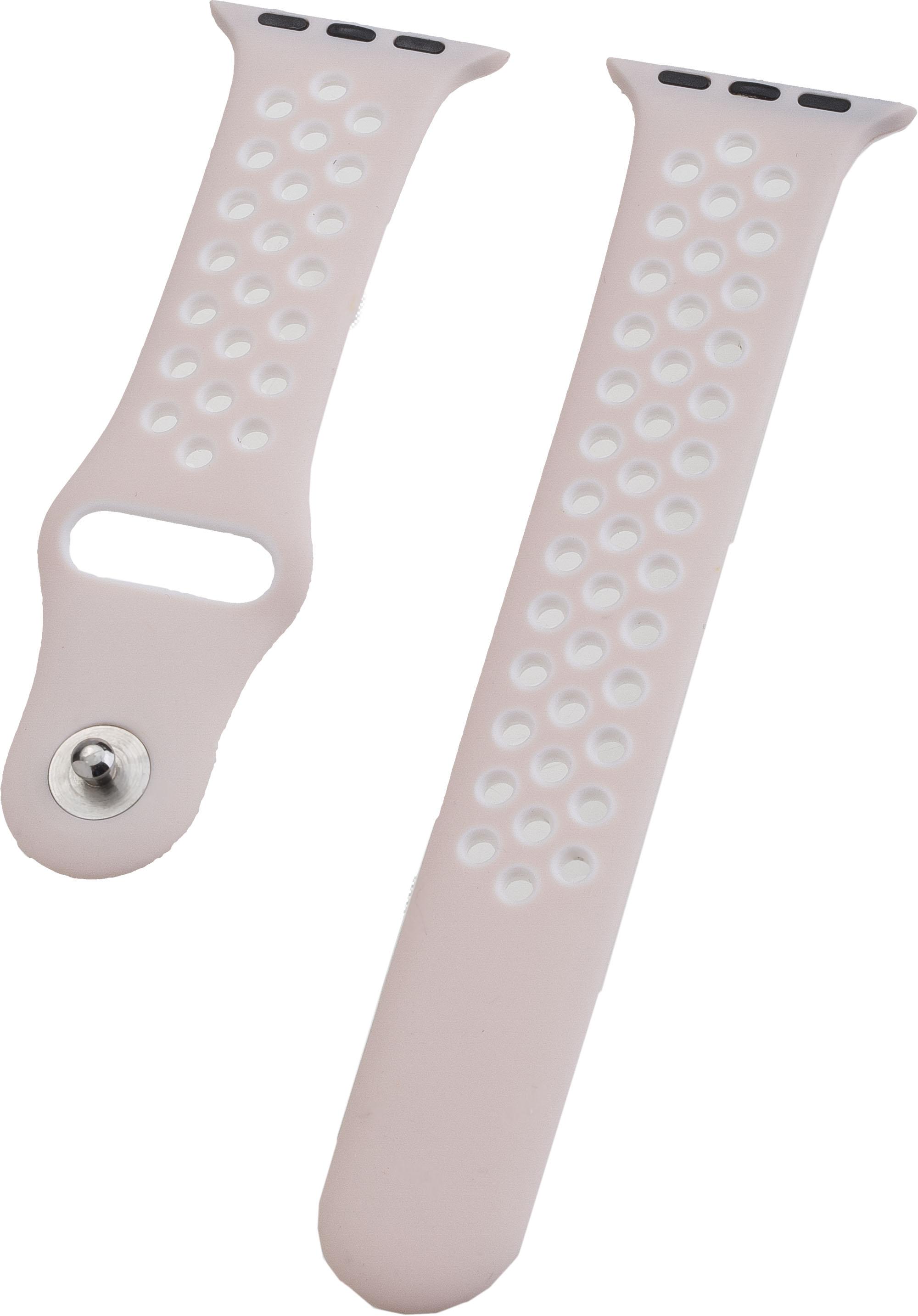 Watch Band für Apple Watch 41/40mm (Series 4 - 10)/ 38mm (Series 1 - 3) Silicon Dual Cream White