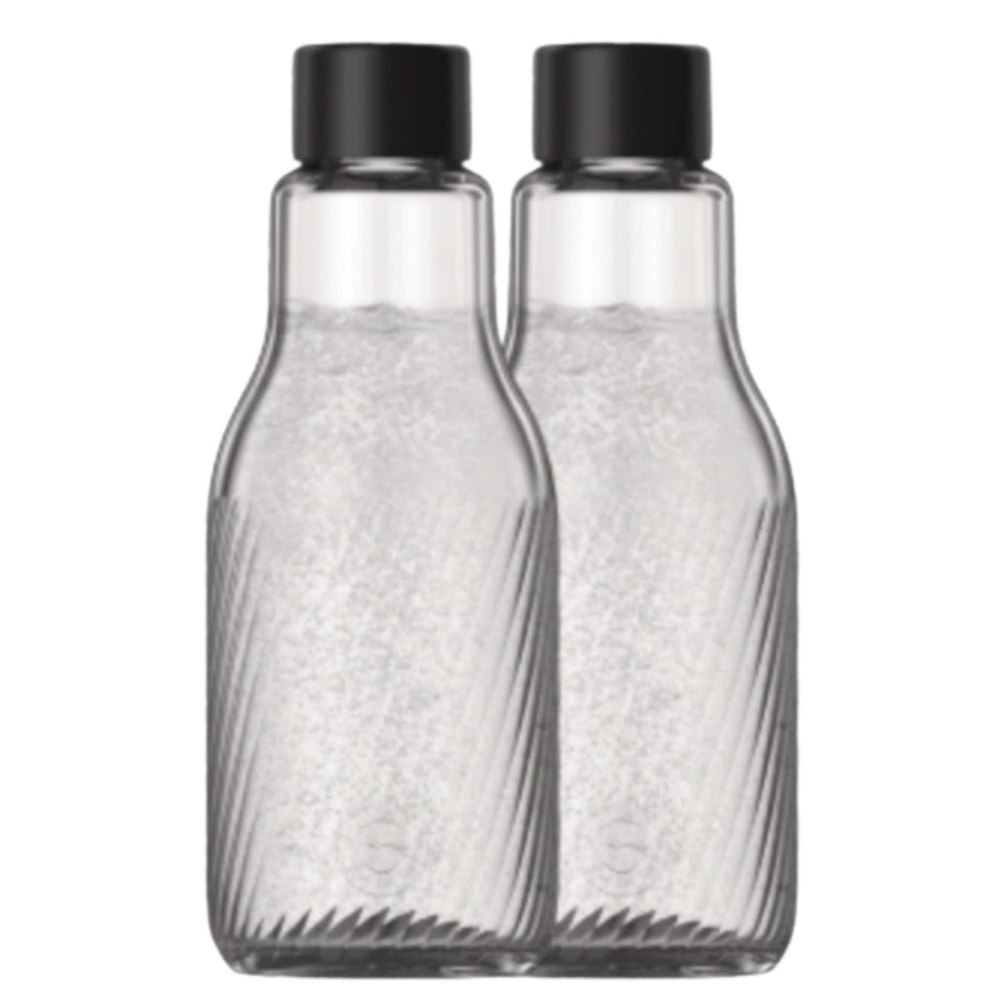 CRYSTAL Riffled 0,95 L Schwarz Sprudlerflasche