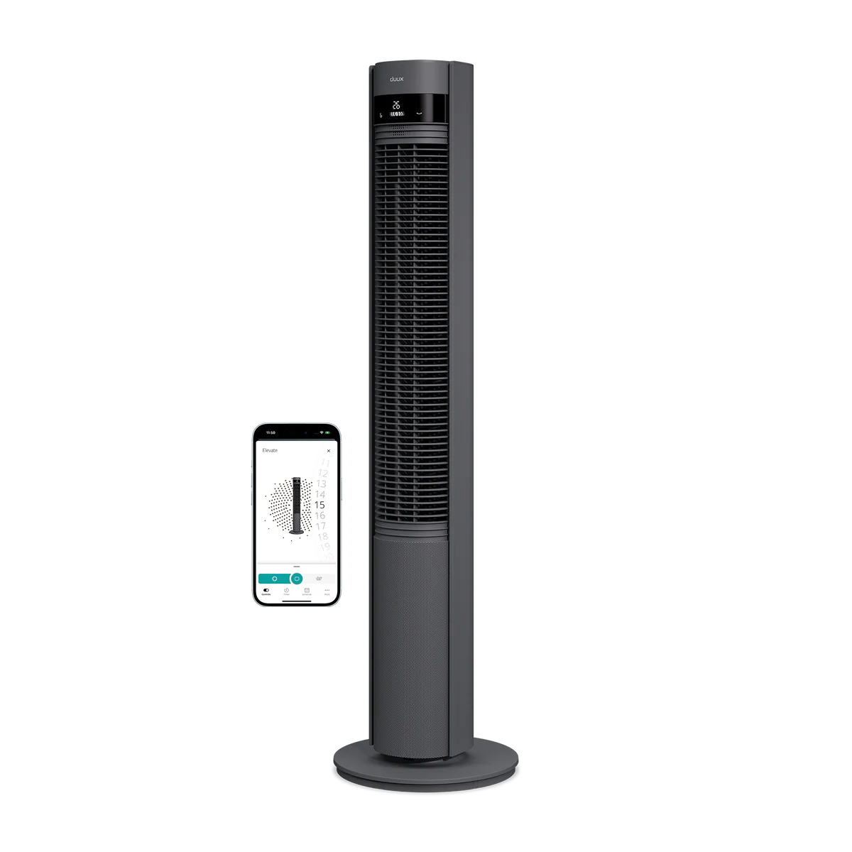 Elevate Smart grau Turmventilator