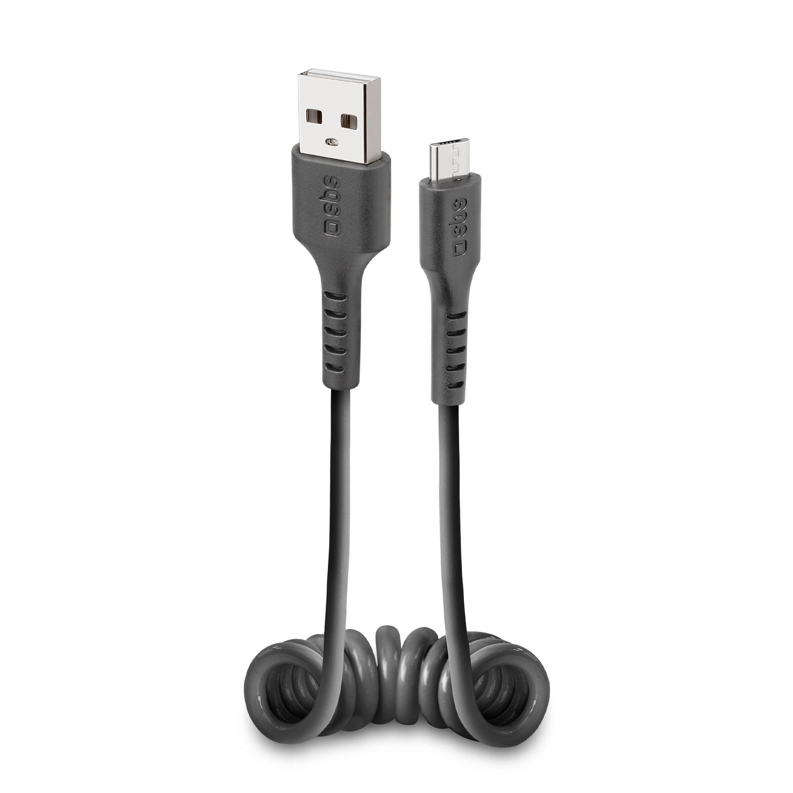 Spiral-Daten-&-Ladekabel für Micro-USB