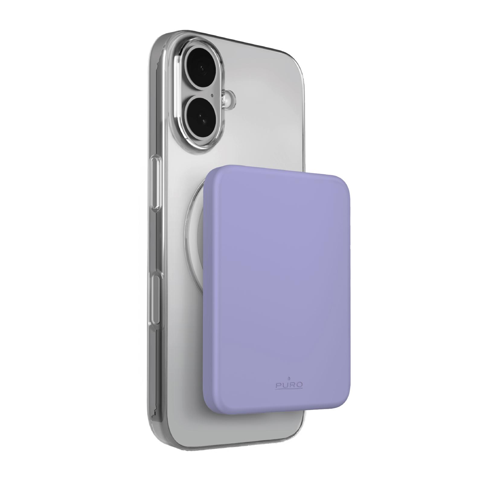 Power Bank Wireless „Mini Power Mag“ 4200 mAh für iPhone 12/13/14/15 Violett