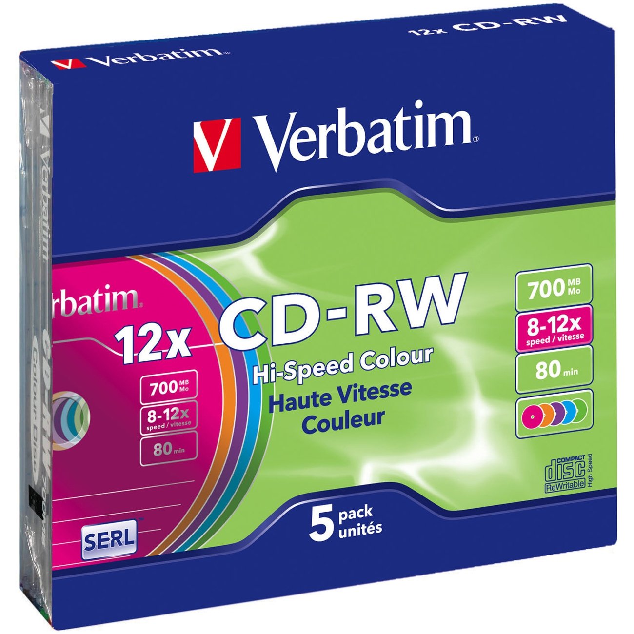 CD-RW 700MB 12X 5ER SC CD-Rohlinge