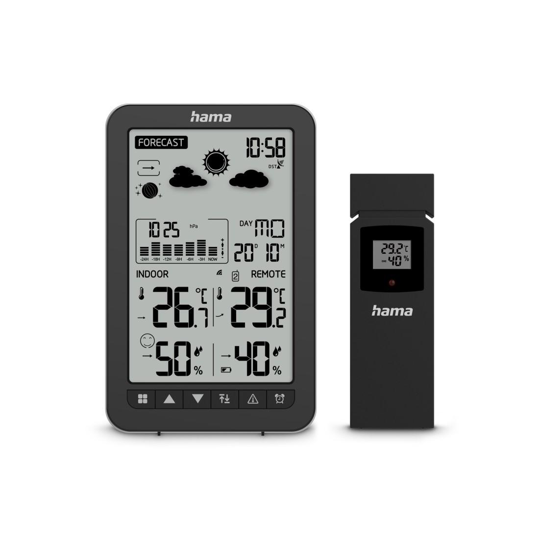 Wetterstation "Ko Samui", mit Außensensor, Funk, Wecker, Schwarz (00222219)