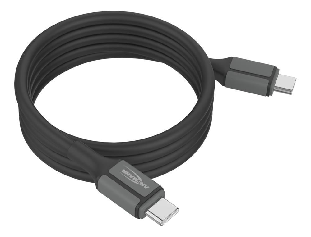 Magnetisches Silikonkabel USB-C auf USB-C, 120cm schwarz