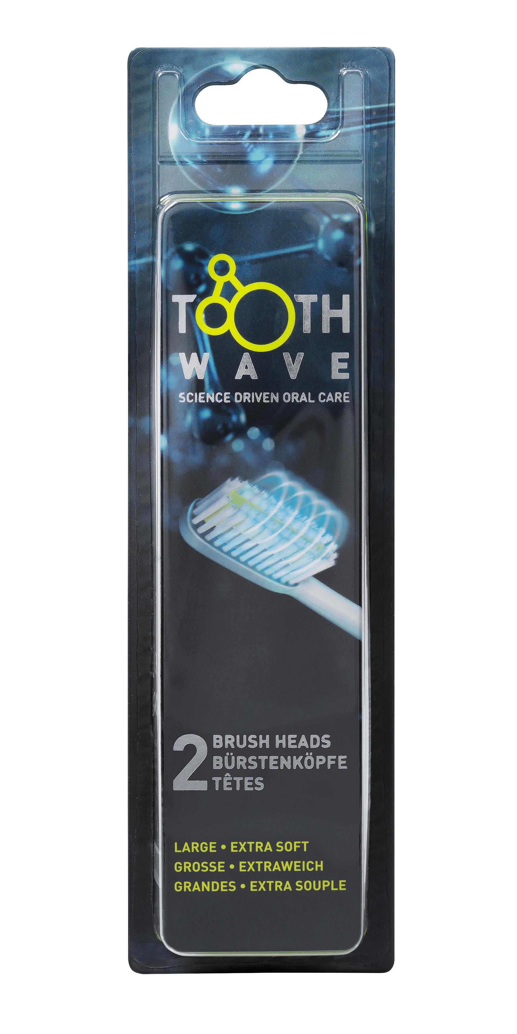 ToothWave Aufsteckbürsten extra weich groß (2 Stück)