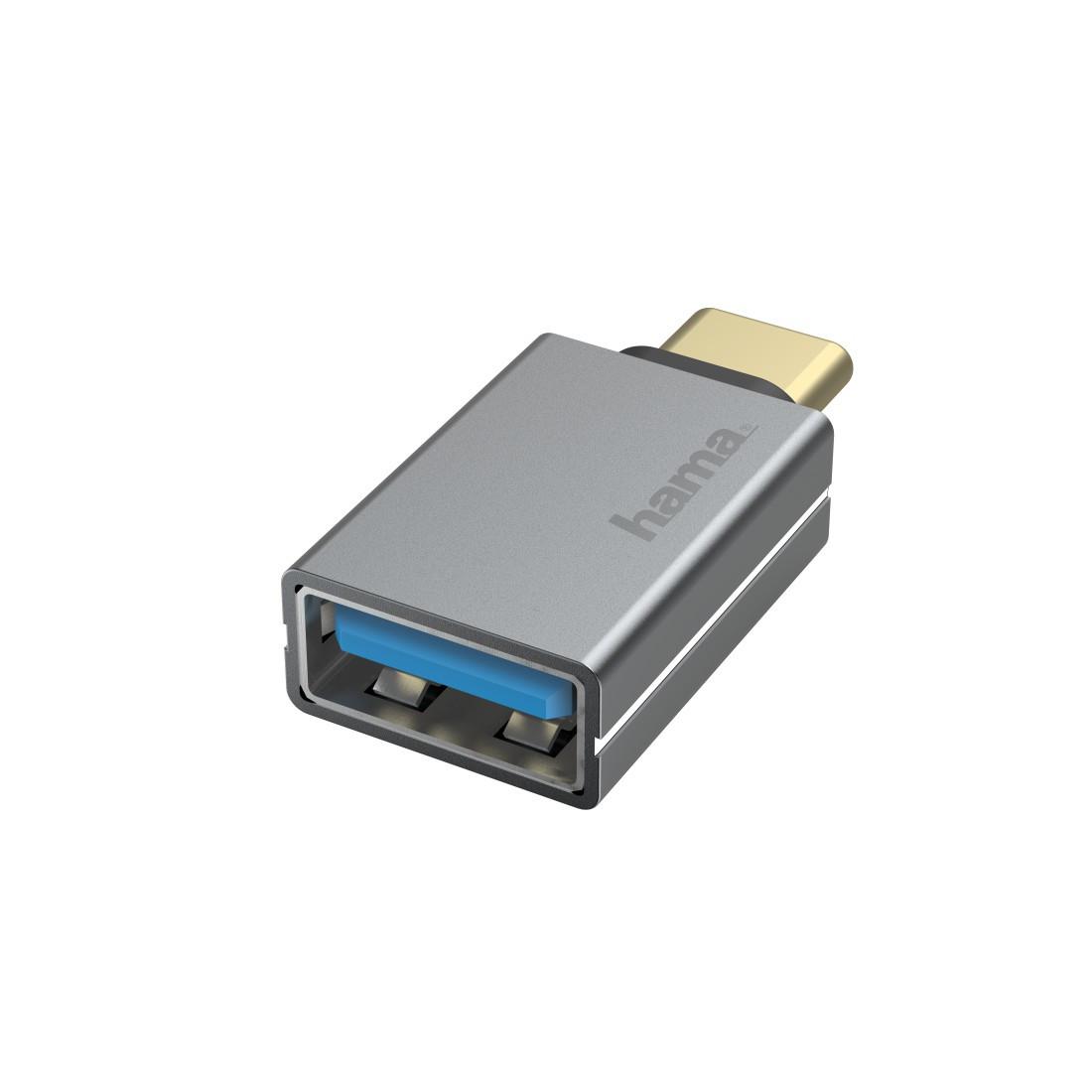 USB-OTG-Adapter, USB-C-Stecker - USB-Buchse, USB 3.2 Gen1, 5 Gbit/s, Alu (00200300)