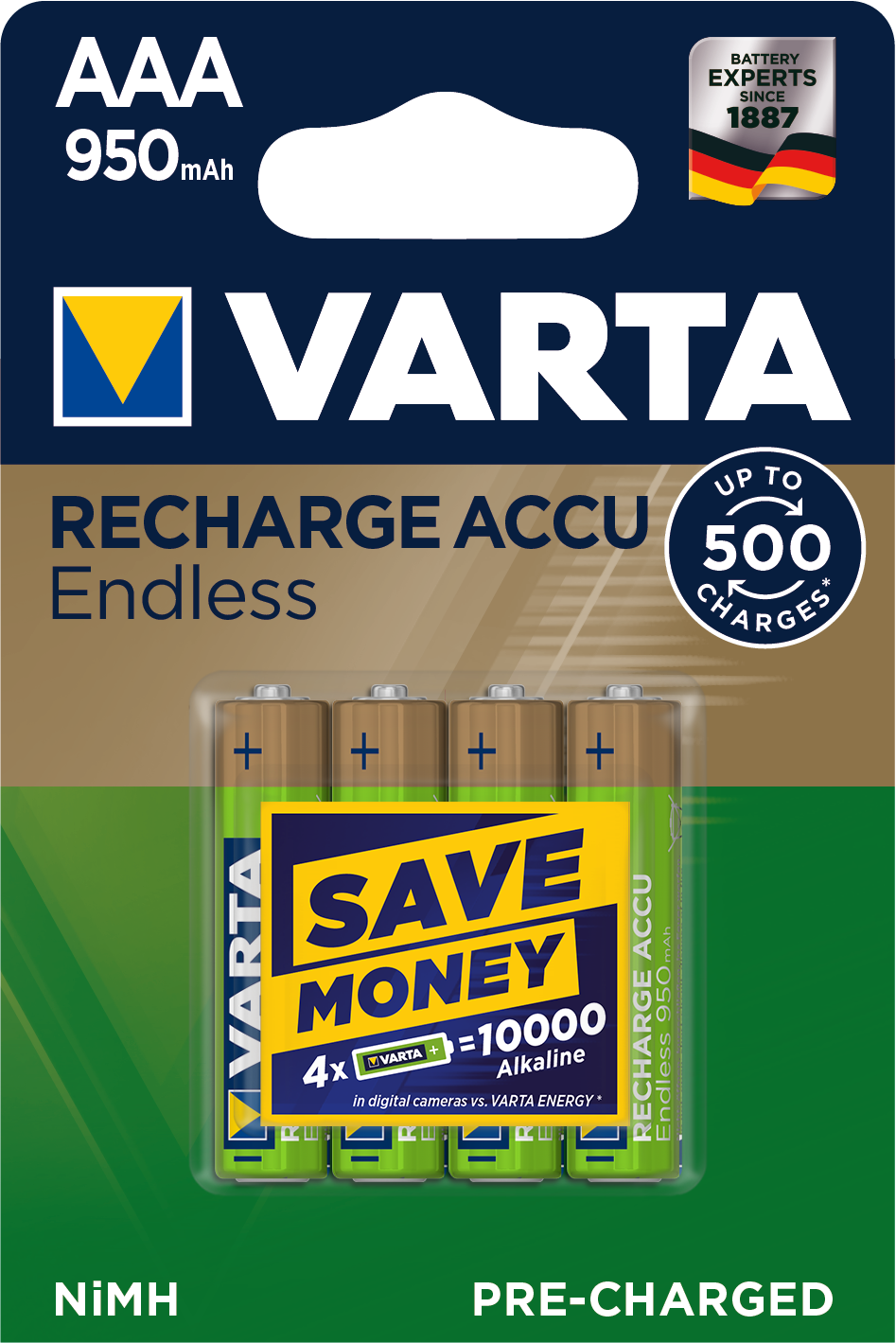 RECHARGE ACCU Endless AAA 950 mAh, 4er Blister Akku