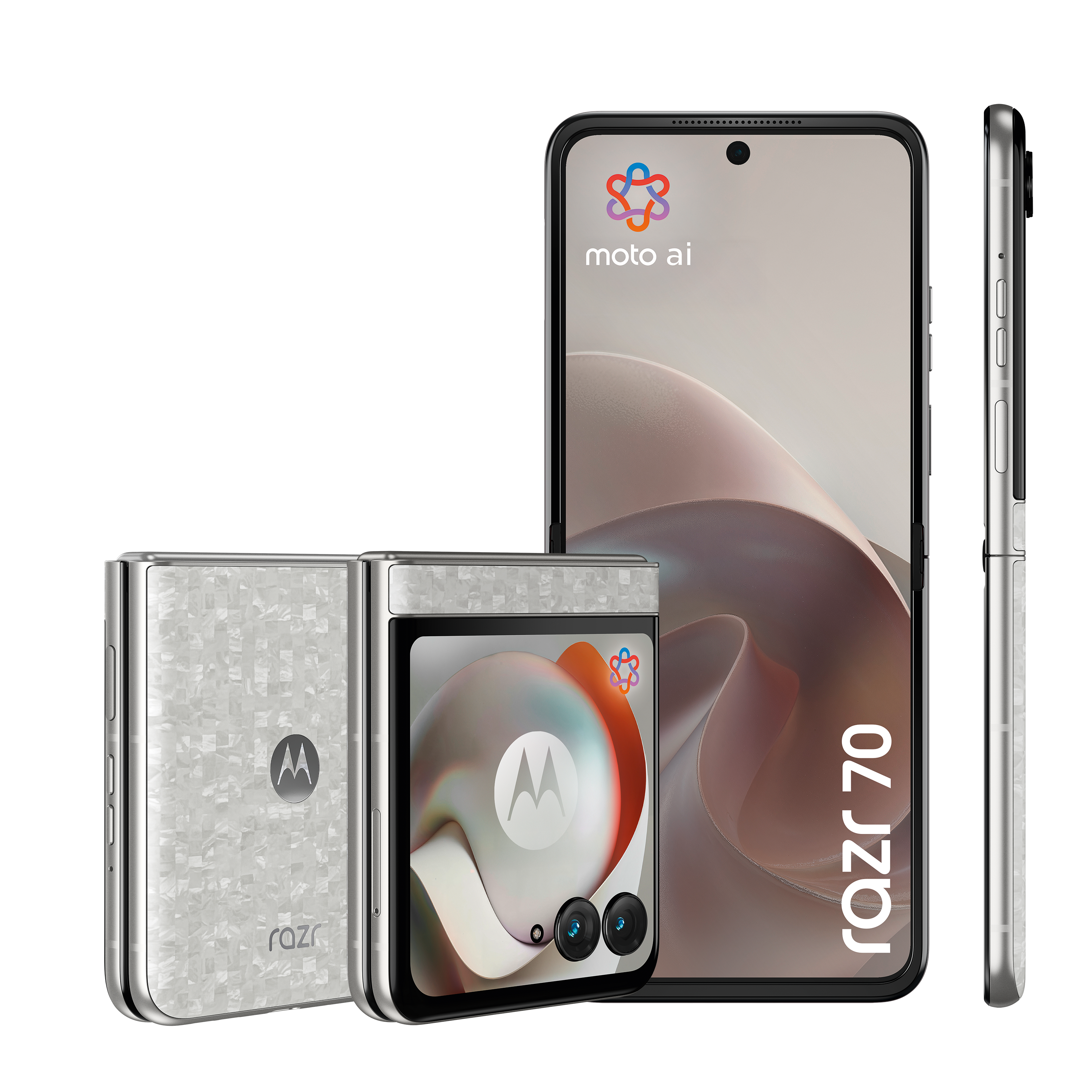 razr 70 8GB + 256GB PANTONE® Bright White Smartphone